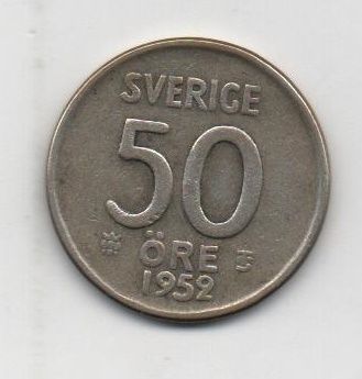 SUECIA DEL AÑO 1952 DE 50 ORE